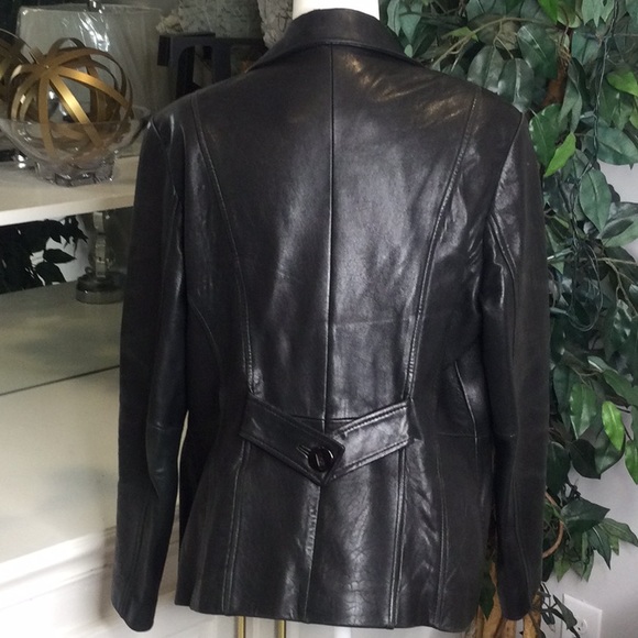 Used Avanti Black 100% Leather Jacket, Large - Picture 3 of 16
